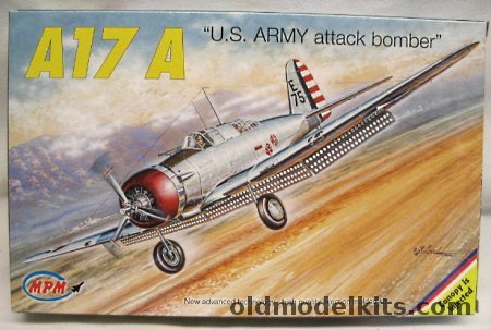 MPM 1/72 Northrop A-17A - USAAF 90th Attack Sq 1938 / Same Nov. 1937 / GHQAF Aircraft / 13th AS May 1938 Anti-Aircraft Exercises, 72521 plastic model kit